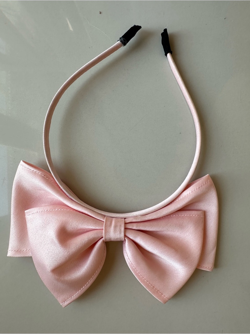 Women's Satin Pink Bow Headband